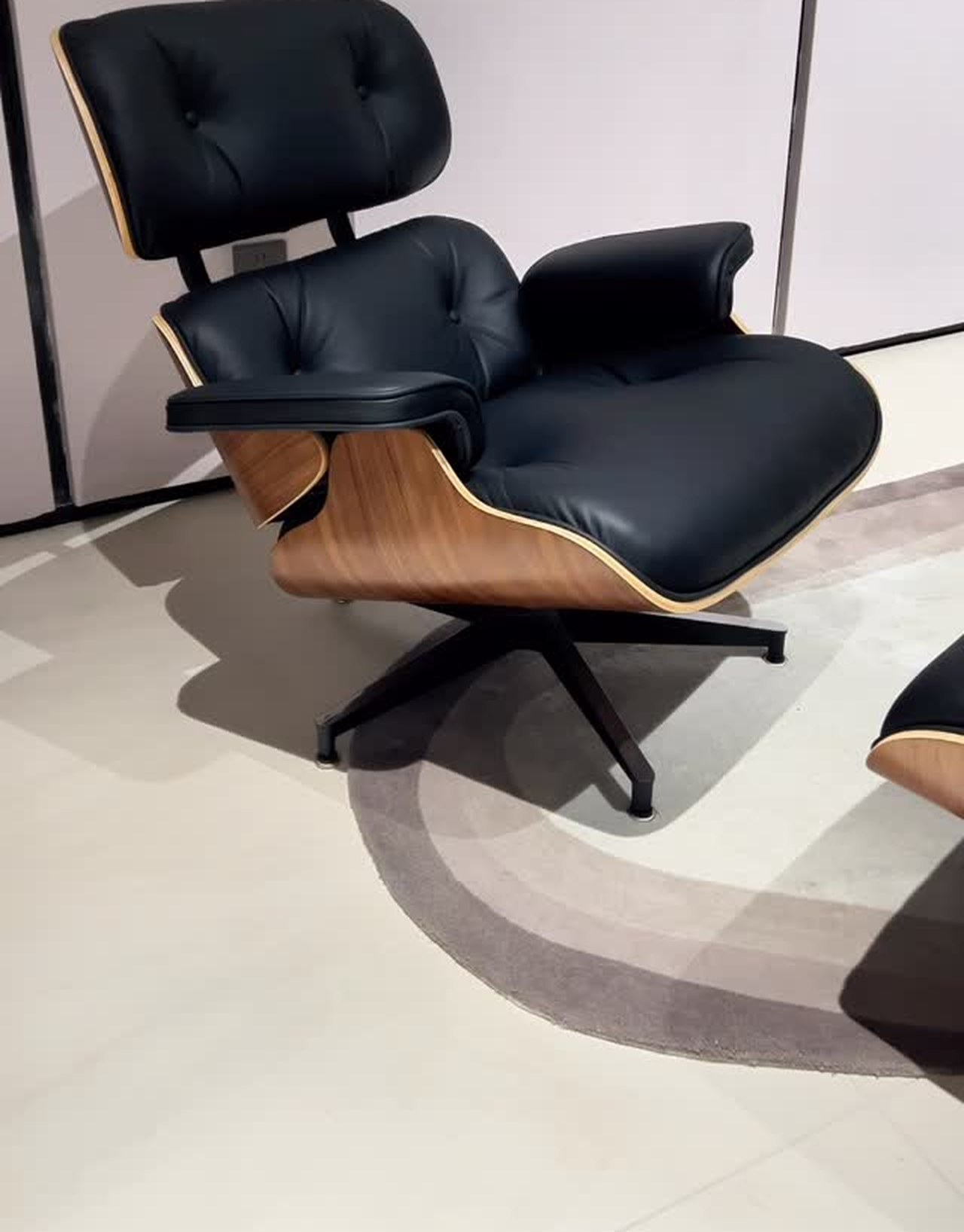 Sculptural Lounge Chair & Ottoman