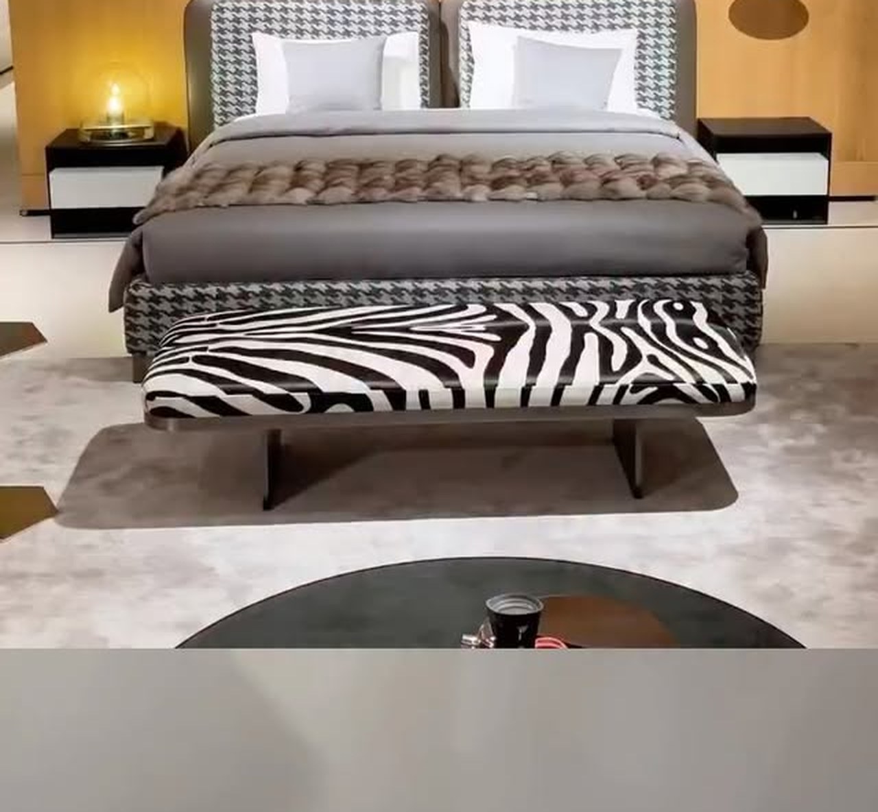 Zebra Upholstered Bed